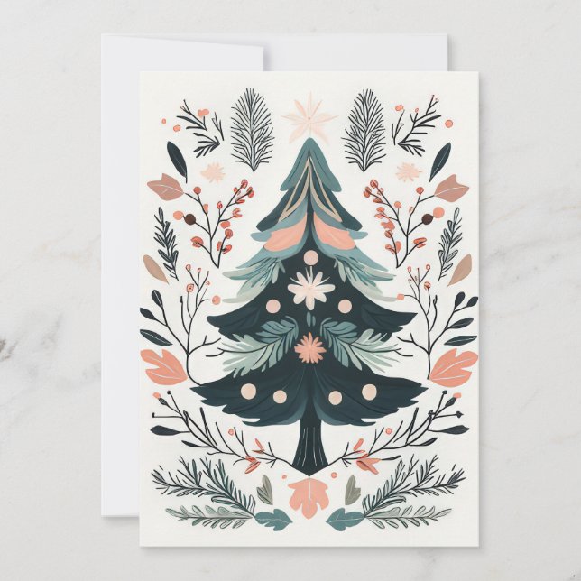 Carte de voeux Festive Arbre de Noël (Devant)
