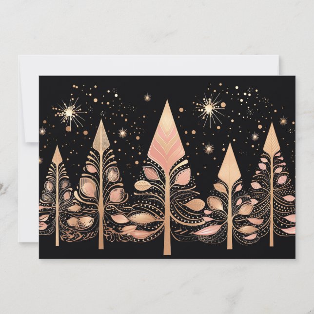 Carte de voeux Festive Arbre de Noël (Devant)