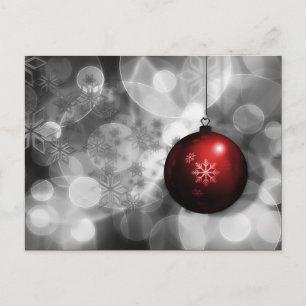 carte de vœux festive argent et rouge pour entrepr