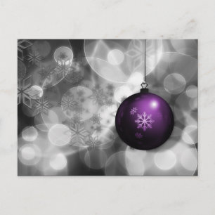 Carte de vœux festive argent violet pour entrepris
