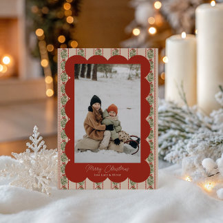 Carte de vœux festive avec cadre gui vintage