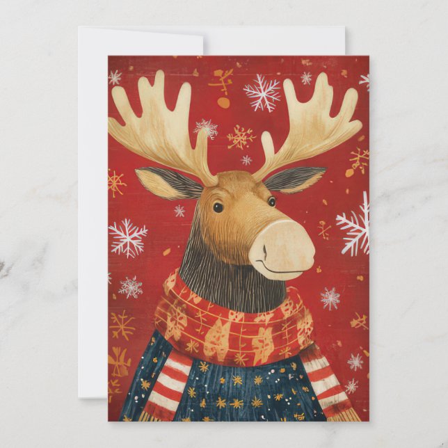 Carte de voeux Festive Elk de Noël (Devant)