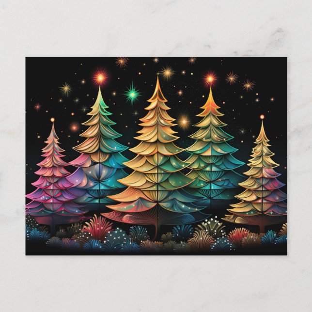 Carte de voeux Festive et abstraite Arbre de Noël (Devant)