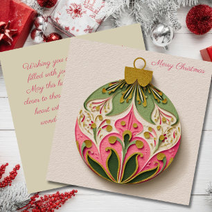 Carte de vœux festive et élégante Boule de Noël