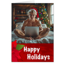 Carte de vœux festive "Gigachad" sexy gay ordinate