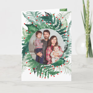 Carte de voeux Festive Green Red Christmas Holiday
