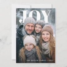 Carte de vœux festive minimaliste Joyeuse