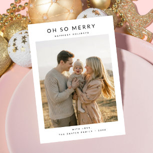 Carte de vœux festive minimaliste Oh So Merry avec