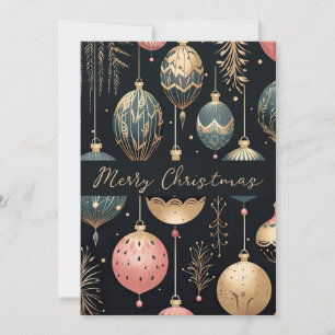 Carte de voeux Festive Noël Baubles