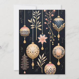 Carte de voeux Festive Noël Baubles