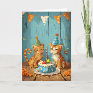 Carte de vœux festive pour une fête de chatons