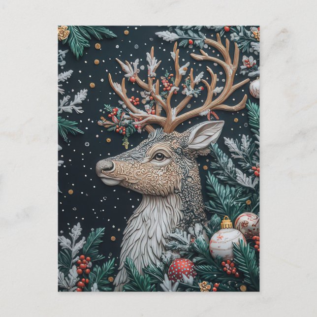 Carte de voeux Festive Reindeer de Noël (Devant)