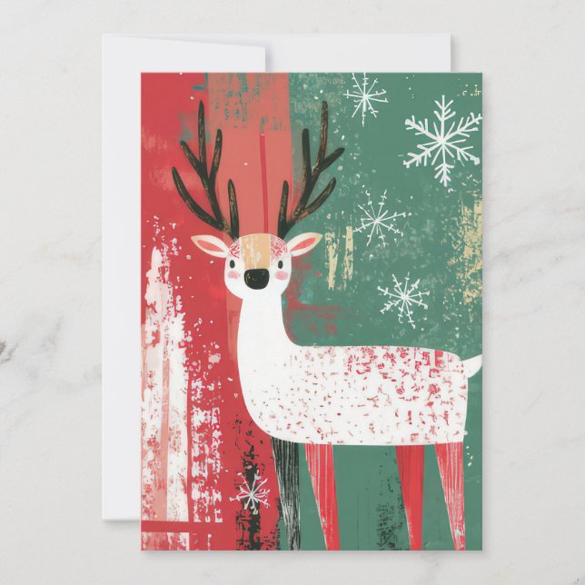 Carte de voeux Festive Reindeer de Noël (Devant)