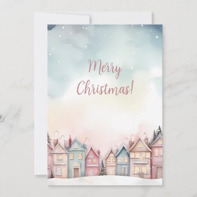 Carte de voeux Festive Watercolor Noël (Devant)