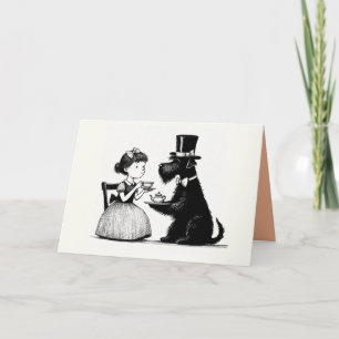 Carte de vœux Fête de thé pour chiens