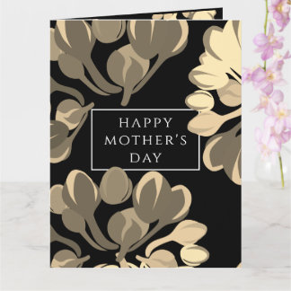 Carte de voeux Fête des Mères Fleur Noire et Beige