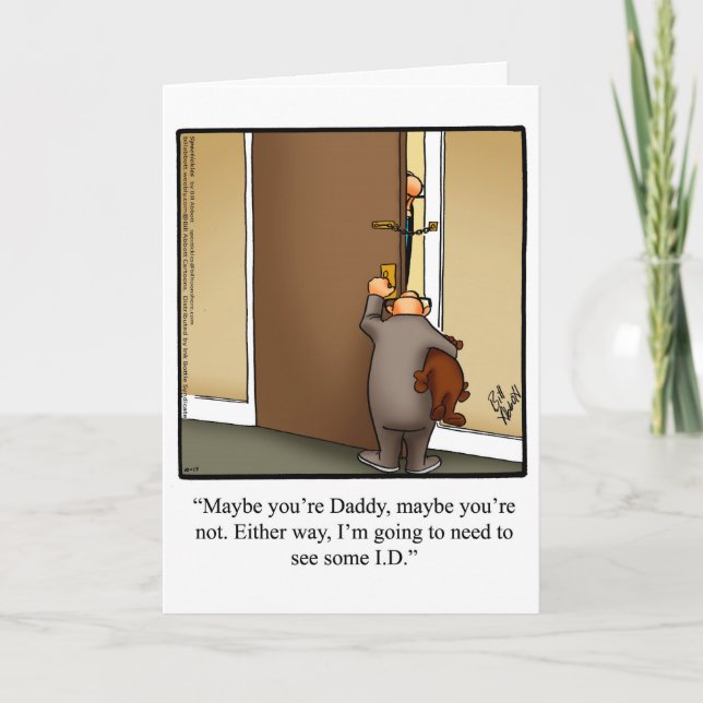 Carte de voeux fête des pères Humour (Devant)