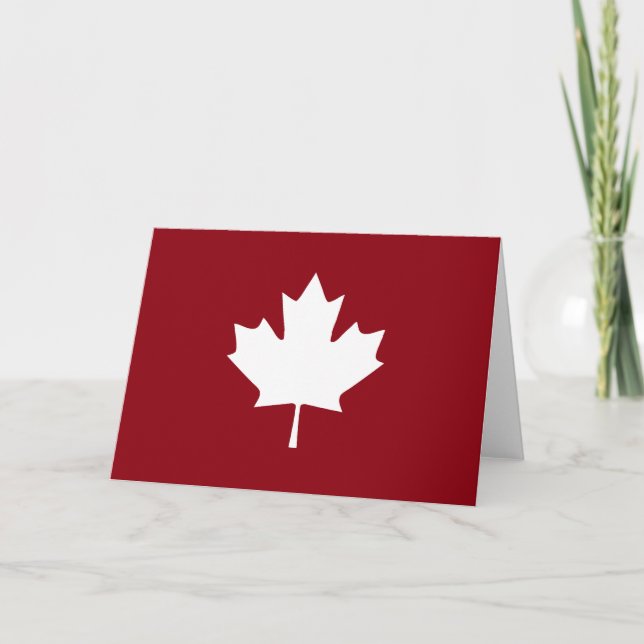 Carte de voeux Feuille d'érable du Canada - Blanc  (Devant)