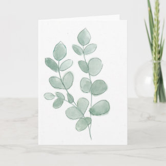 Carte de vœux feuille d'eucalyptus vierge 5x7