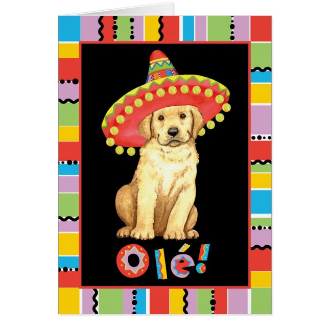 Carte de voeux Fiesta Yellow Lab (Devant)