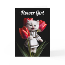 Carte de vœux Fille aux fleurs Persane Blanche Mig