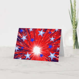 Carte de voeux Firework Red White Blue