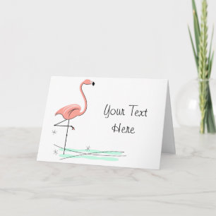 Carte de voeux Flamant rose Ocean