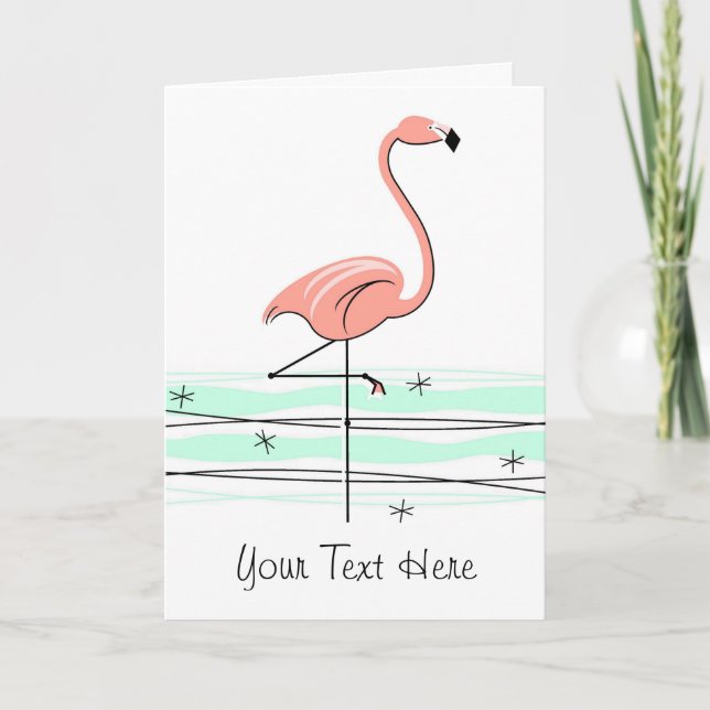 Carte de voeux Flamant rose Ocean avant (Devant)