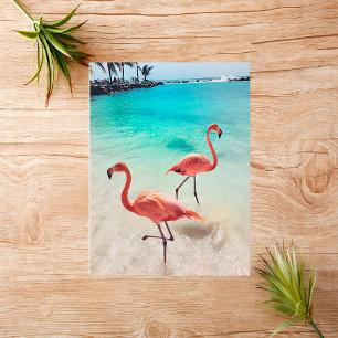 Carte de voeux Flamants roses