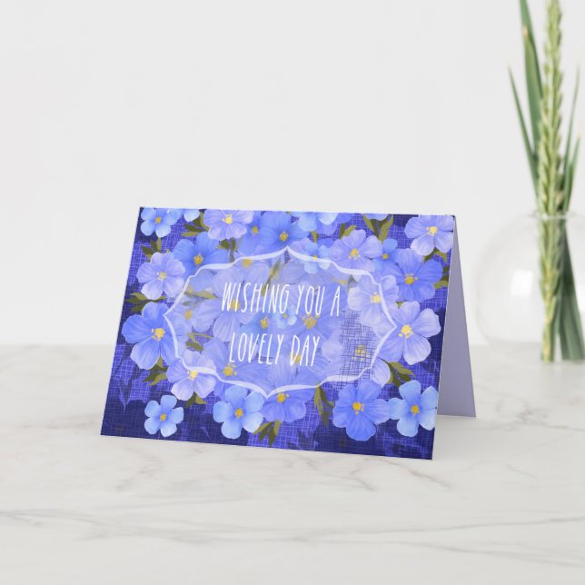 Carte de vœux "Fleur Brilliant Blue" pliée (Devant)