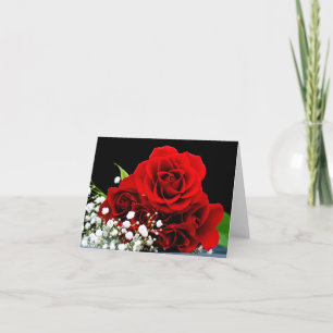 Carte de vœux fleur de rose rouge