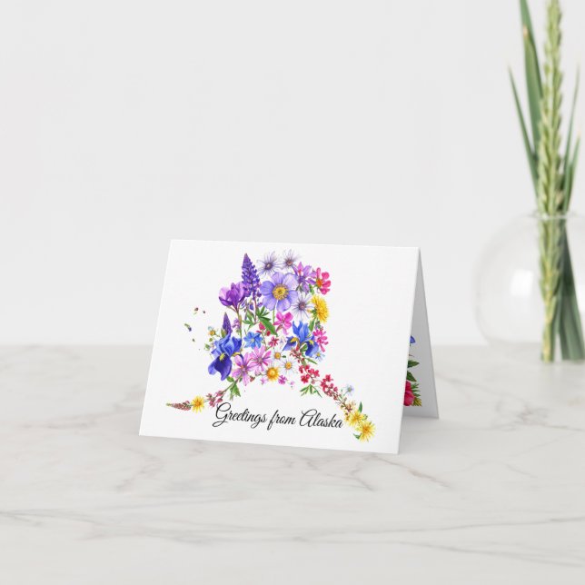 Carte de voeux Fleur sauvage de l'Alaska (Devant)