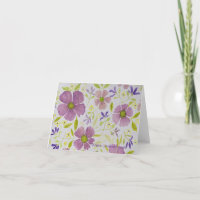 Carte de vœux/fleuriste violette et lilas