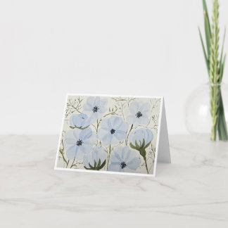 Carte de vœux Fleurs bleues ondulantes