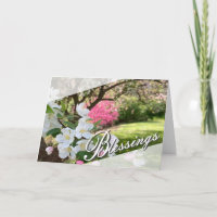 Carte de vœux Fleurs de mai roses bénédictions