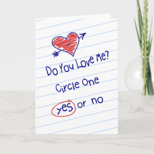 Carte de voeux Flirty Grade School Love Note