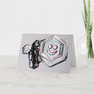 Carte de vœux flocon de neige souriant