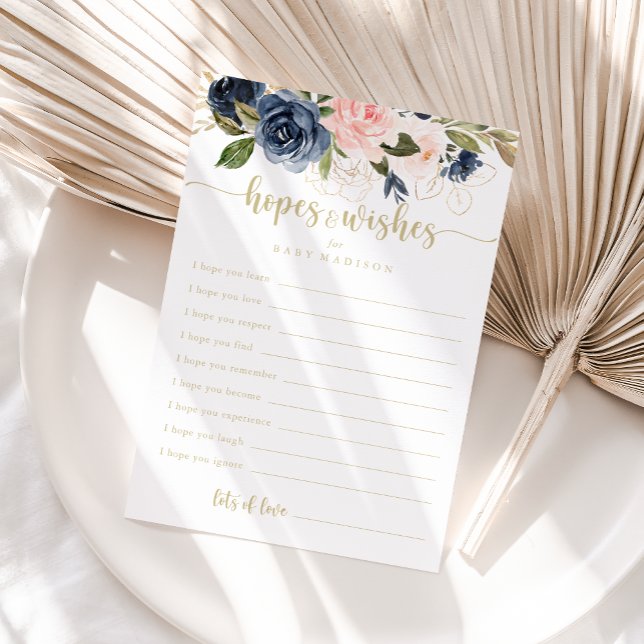 Carte de vœux Floral Gold pour Baby Shower (Créateur téléchargé)
