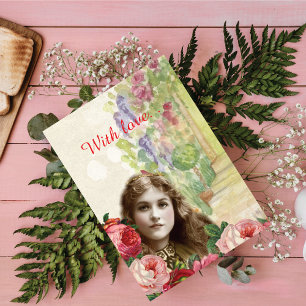 Carte de voeux Floral pour femme Rose Victorian Ca