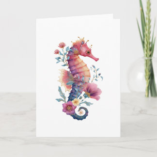 Carte de voeux Floral Seahorse - Romantic Whimsica