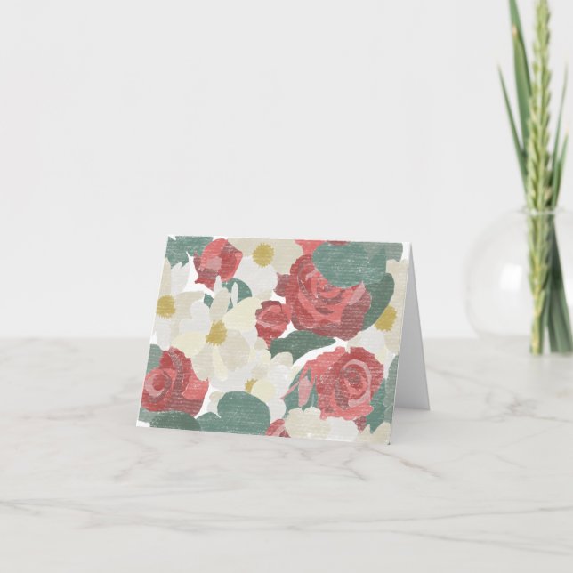 Carte de voeux florale à main (Devant)