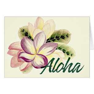 Carte de voeux florale Aloha Plumeria Island
