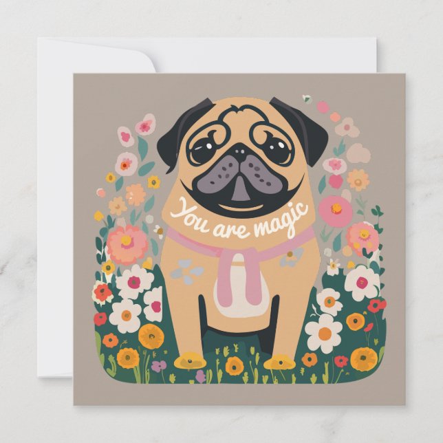 Carte de voeux florale Boho Carlin "Your Are Magic (Devant)