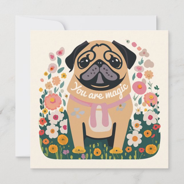 Carte de voeux florale Boho Carlin "Your Are Magic (Devant)