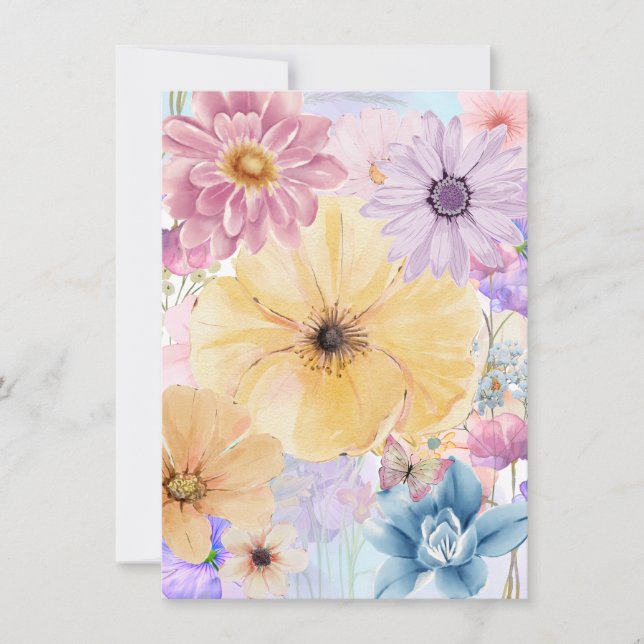 Carte de vœux florale Bright Blooms (Devant)