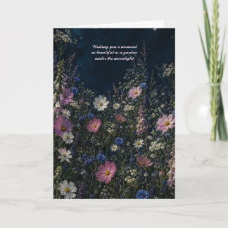 Carte de vœux florale Cosmos Nuit Sombre