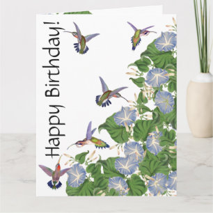 Carte de voeux florale de B'day de fleur d'oiseau