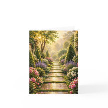 Carte de vœux florale du chemin du jardin secret d