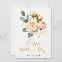 Carte de vœux florale élégante pour la fête des mè