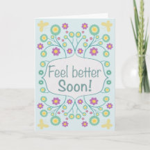 Carte de vœux florale et verte pour un prompt réta